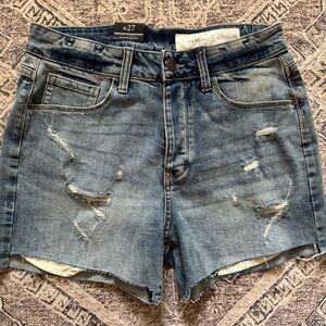Treasure & Bond Blue Distressed Jean Shorts